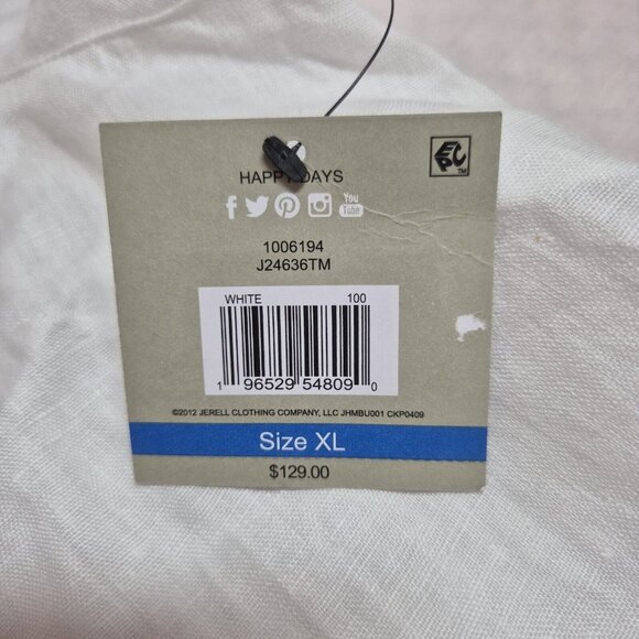 John Mark Womens White Linen Embroidered Tunic Top Size XL - Picture 6 of 14